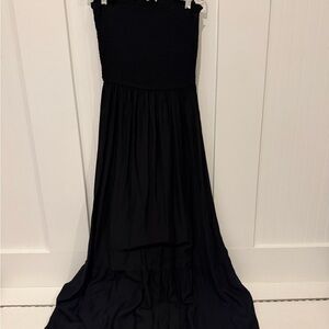 Elegant Black Strapless Maxi Dress